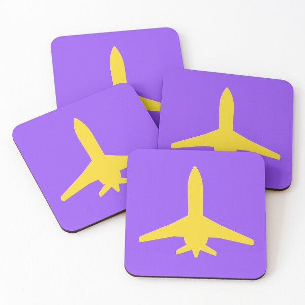 Item preview, Yellow silhouette of a commercial airplane taking off designed and sold by MIRO3D.
