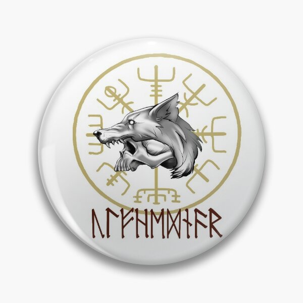 Viking Wolf Pins And Buttons Redbubble - fenrir the nordic wolf roblox