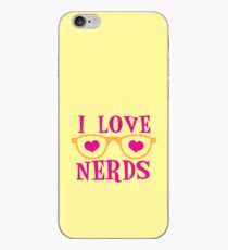 I love NERDS with cute nerdy Glasses and heart iPhone Case