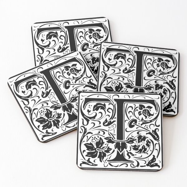 Item preview, William Morris Renaissance Style Cloister Alphabet Letter T designed and sold by Pixelchicken.