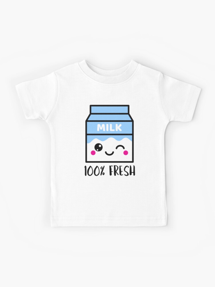  Cute kawaii milk carton - Food T-Shirt : Clothing