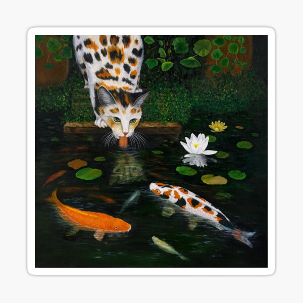 Item preview, Calico Cat and Koi Fish designed and sold by KarenZuk.