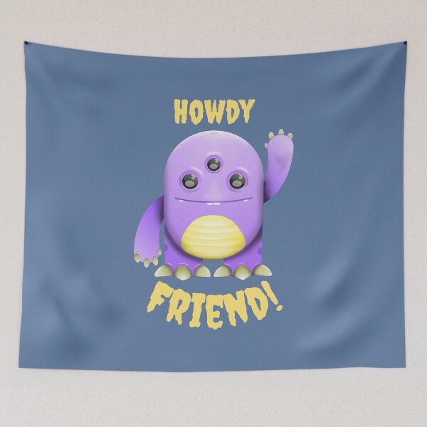 Item preview, Howdy Friend-  You're Friendly Texan cowboy Monster designed and sold by EvaWolf.