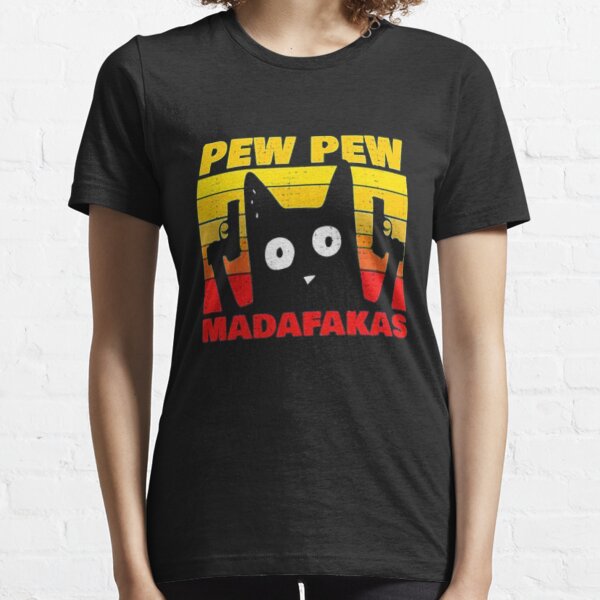 Vintage Retro Katzenart Pew Pew Madafakas Essential T-Shirt