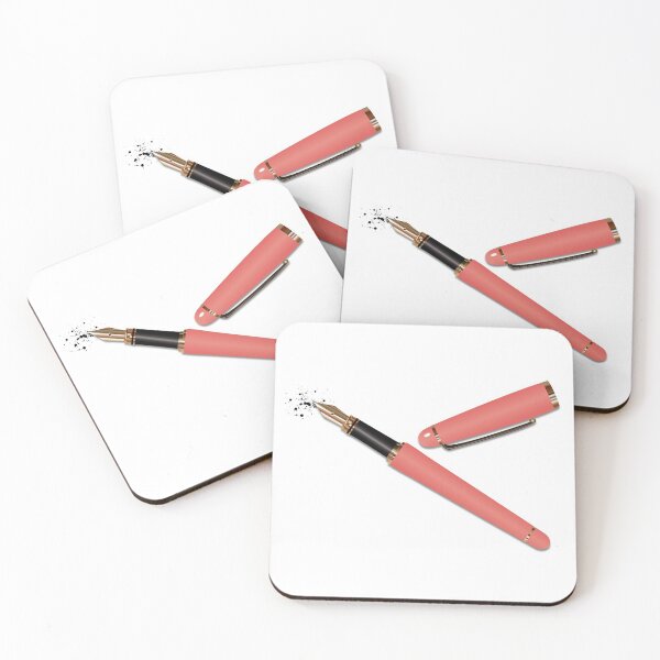 Item preview, Fountain Pen (Coral Pink) designed and sold by BehaveBookishly.