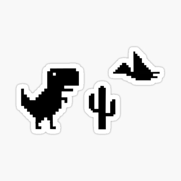 Error Dinosaur T-Rex Google Chrome Mini Game HenryDecal5550730 Set Of Two  (2x) , Decal , Sticker , Laptop , Car , Truck