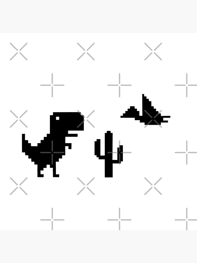 Night Offline T-Rex Game - Google Dino Run | Art Board Print