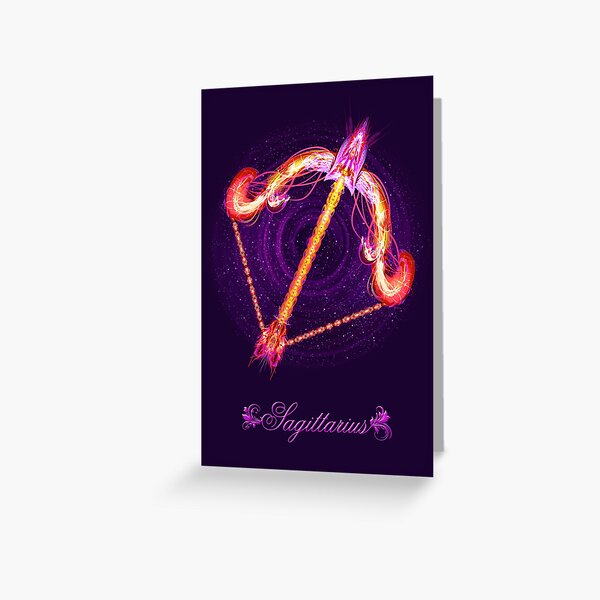 Sagittarius Zodiac Lightburst - (Card) Greeting Card