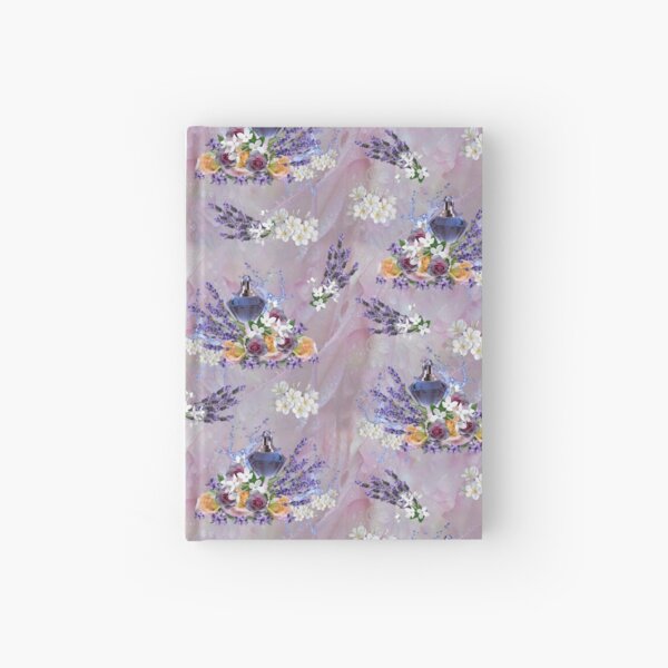 Tuberose & Lavender Blooms on Rose petals Hardcover Journal