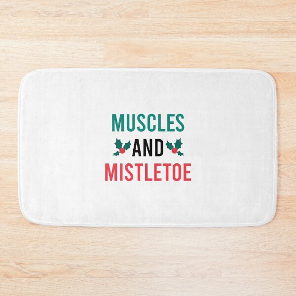 Item preview, Muscles And Mistletoe / Fitness - Workout - Workout with sayings - Funny Gym - Fitness Quote  - Funny Yoga - Yoga / Gifts ideas for Fitness vintage background designed and sold by Chamssou.