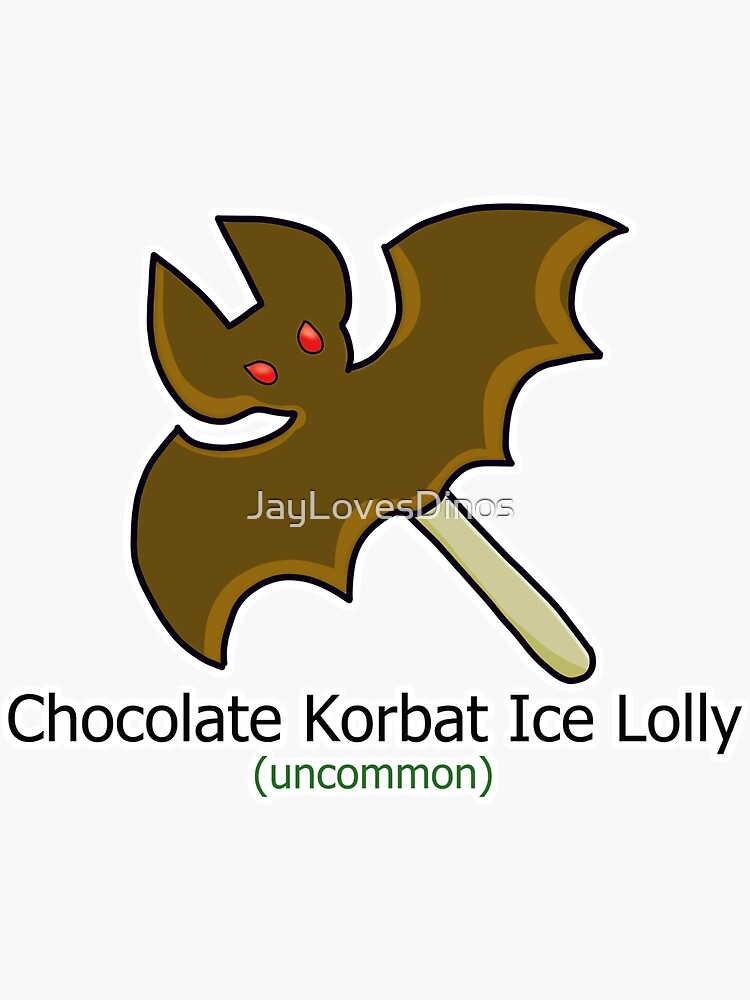 "Chocolate Korbat Ice Lolly" Sticker for Sale by JayLovesDinos Redbubble