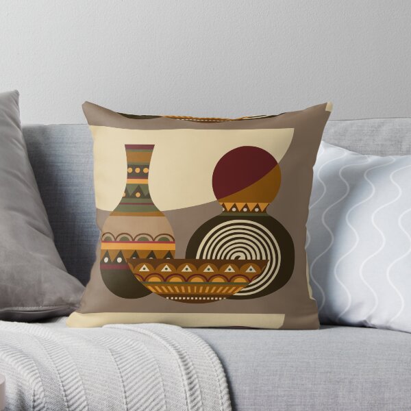 African Gourd Throw Pillow