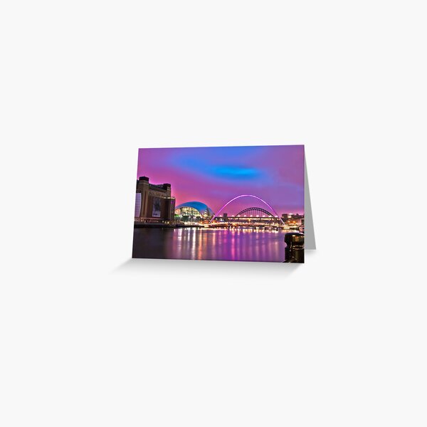 Pink Newcastle upon Tyne Quayside Greeting Card