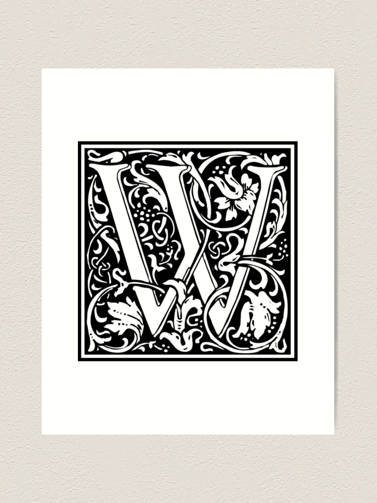 William Morris Renaissance Style Cloister Alphabet Letter W