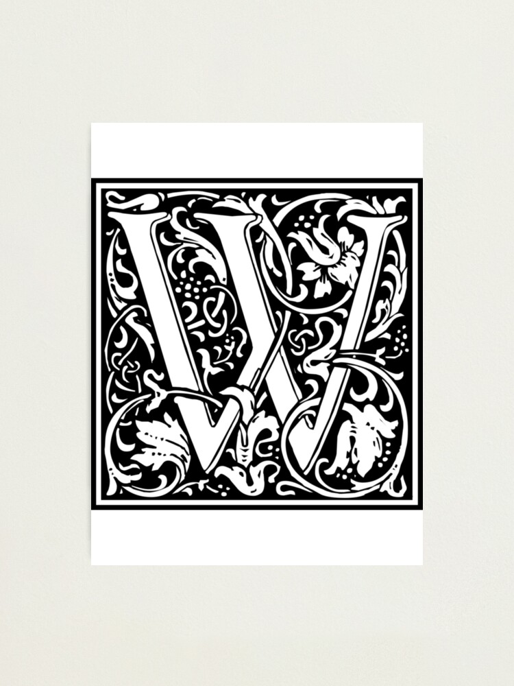 William Morris Renaissance Style Cloister Alphabet Letter W