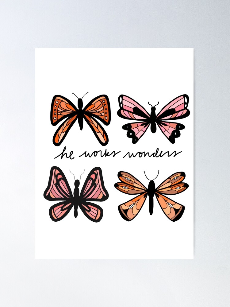 Pink Butterfly Sticker Poster for Sale by lcd93