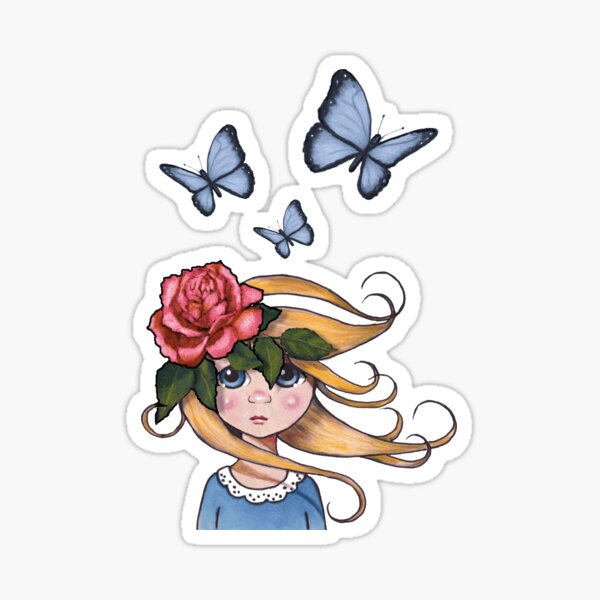 Rose In Hair Stickers Redbubble - latin rose roblox