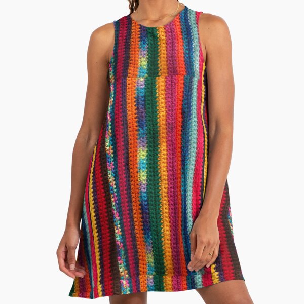 Crochet Vertical Stripes " A-Line Dress for Sale by Amanda1775 | Redbubble Crochet Vertical Stripes " A-Line Dress for Sale by Amanda1775 | Redbubble