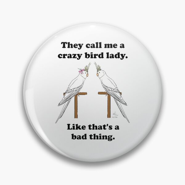 Item preview, Crazy Bird Lady with White Faced Lutino Cockatiels designed and sold by Laughing Parrot Studio.