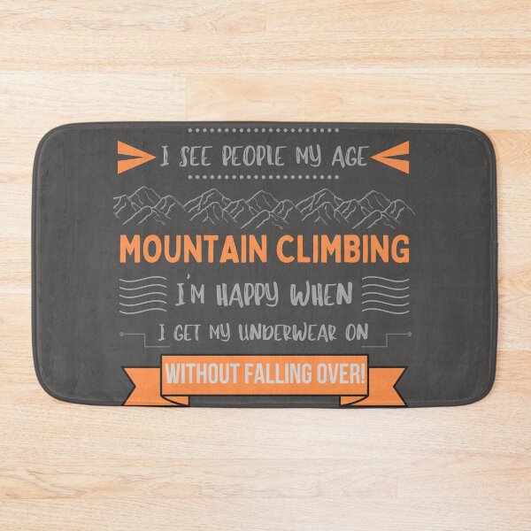 Item preview, I See People My Age Mountain Climbing Getting Old Funny Orange Design designed and sold by Gramsta.