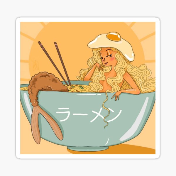 Noodle Hair x Pizza Girl Sticker for Sale by Eli Loves cats