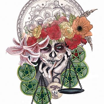 Artwork thumbnail, Six of Pentacles - Sies de Pentaculos by tarotmuertos