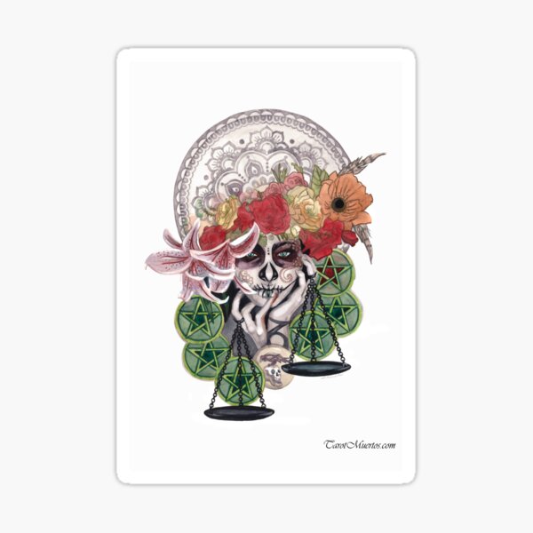 Item preview, Six of Pentacles - Sies de Pentaculos designed and sold by tarotmuertos.