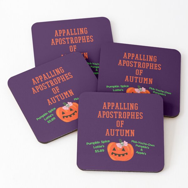 Item preview, Appalling apostrophes of autumn pumpkin cute pink bow purple designed and sold by GrammarDance.