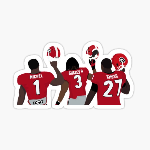 Nick Chubb, Sony Michel, Todd gurley uga Sticker