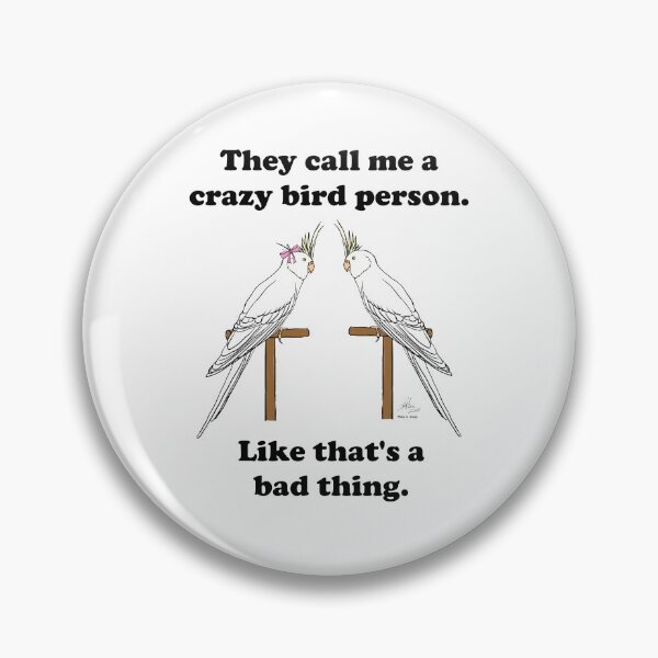 Item preview, Crazy Bird Person with White Faced Lutino Cockatiels designed and sold by Laughing Parrot Studio.
