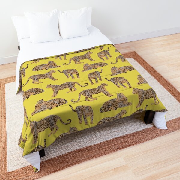 Leopards On A Meadowlark Background Comforter