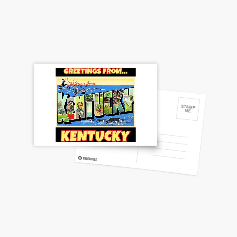 "Kentucky Postcard Art, Greetings From Kentucky" Postcard for Sale by