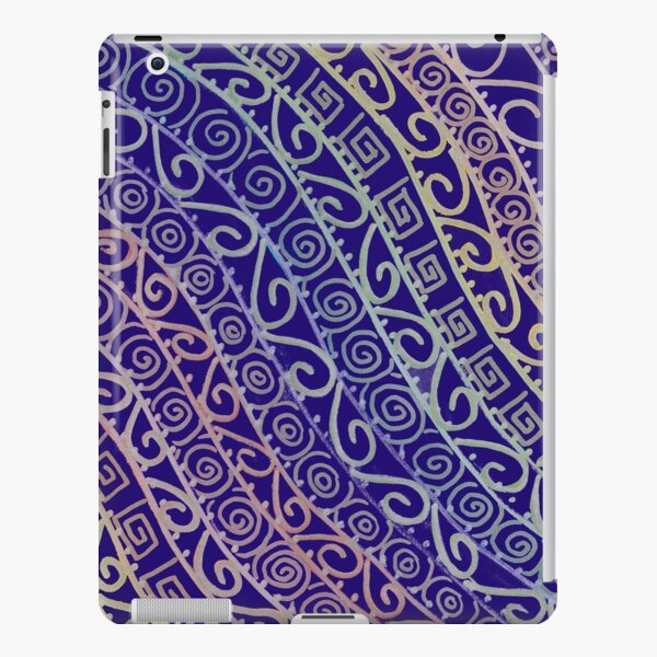 Metallic Celtic Filigree - Navy Background iPad Snap Case
