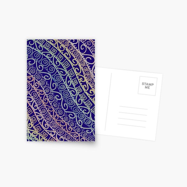 Metallic Celtic Filigree - Navy Background Postcard