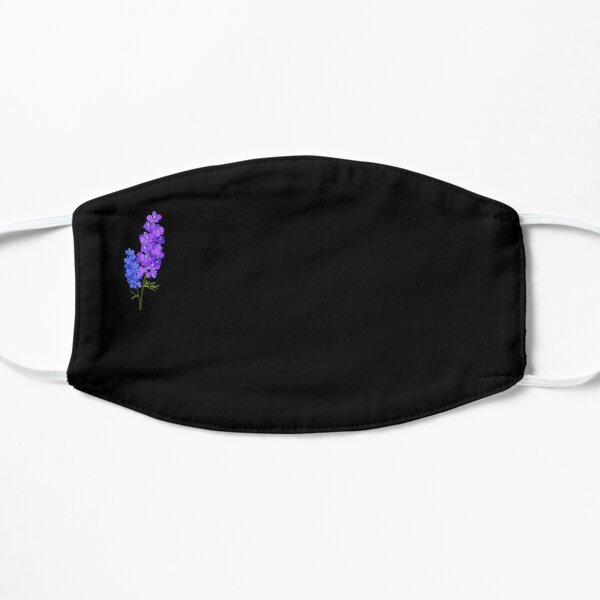 Larkspur- July Birth Month Flower Mask Flat Mask