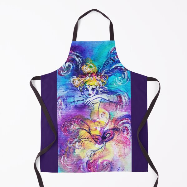 Item preview, LADY WITH MASK Venetian Masquerade Night in Blue designed and sold by BulganLumini.