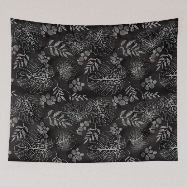 Item preview, Blackboard monstera pattern designed and sold by Shelley Gilbert.