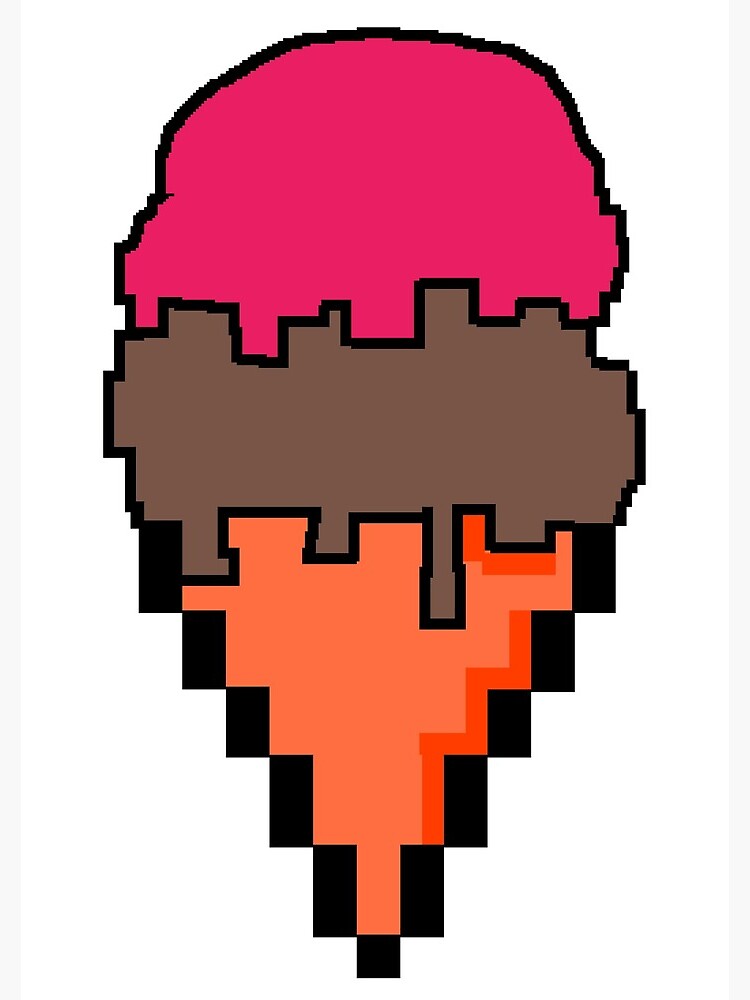 Ice Cream Pixel Art 8 Bit Icecream Vector Illustration Stock