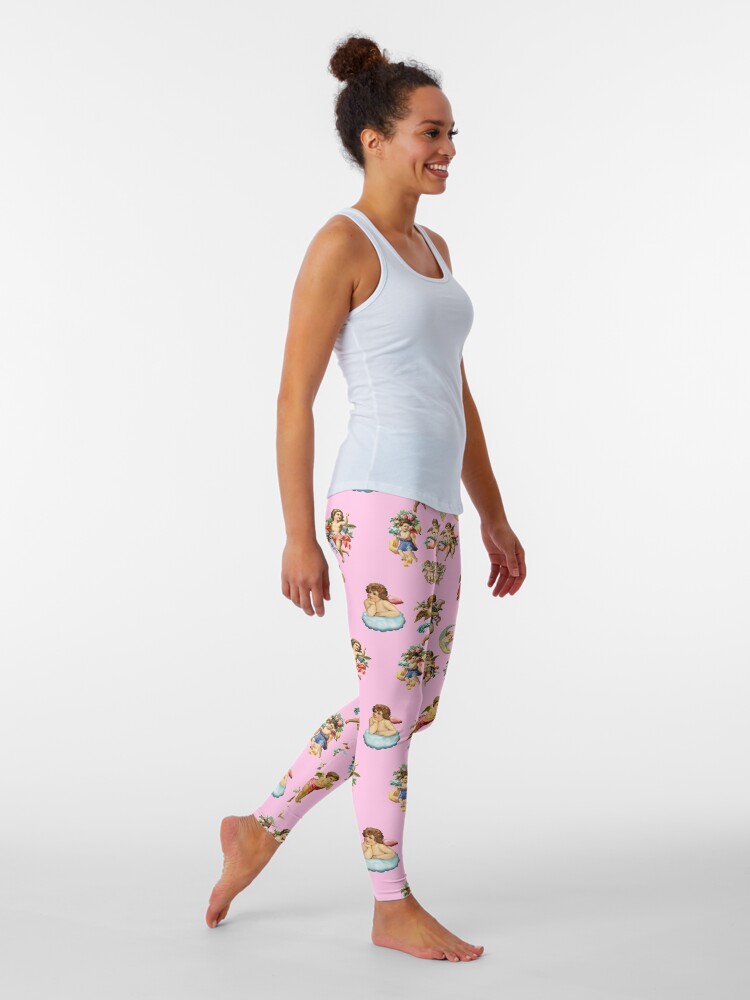 Alternate view of angel cherub antique Leggings