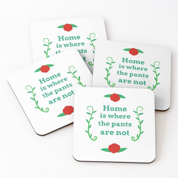 Item preview, “Home is where the pants are not” digital embroidery  designed and sold by SisterRedcap.