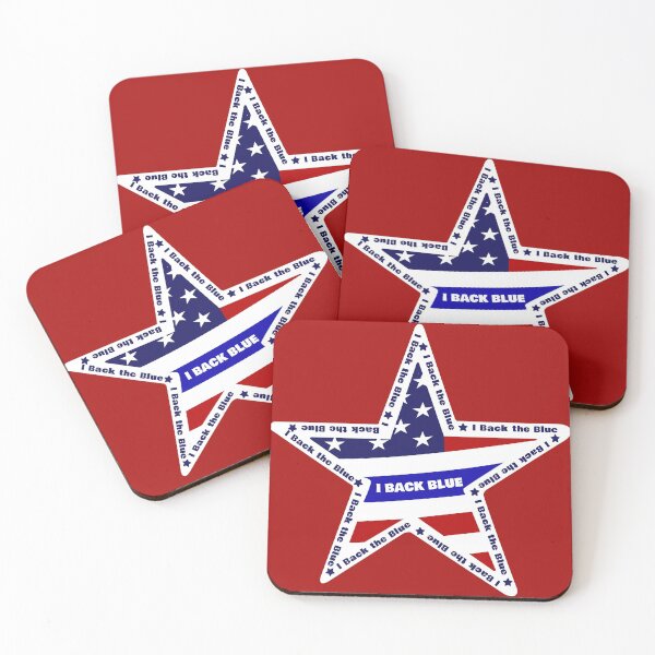 Item preview, I Back the Blue text  around the Aerican Flag star designed and sold by Freedom Sign.