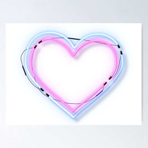 Neon Pink Heart Poster