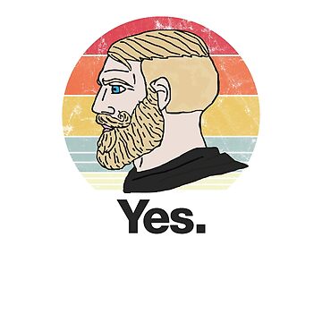 Gay Yes Chad Meme Laptop Sleeve by marjard