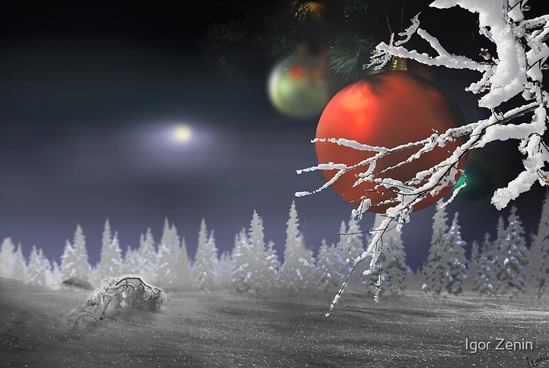 "Christmas Moon" by Igor Zenin Redbubble