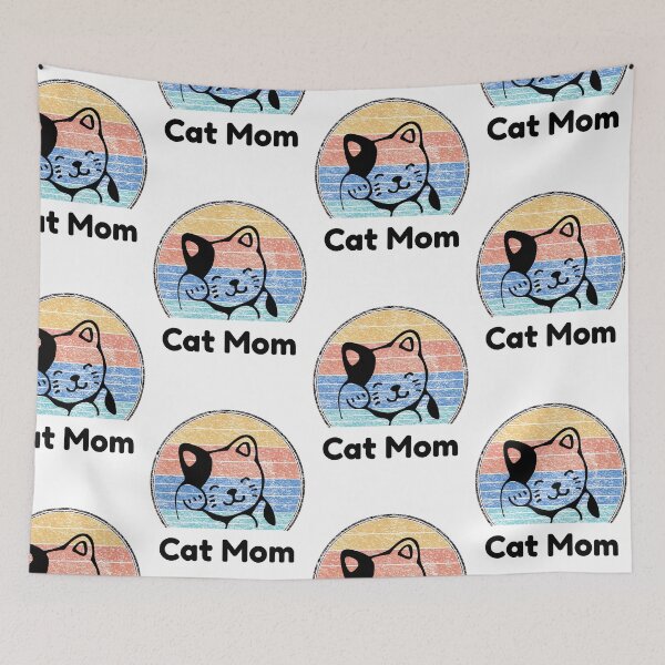 Item preview, cat mom colorful vintage logo designed and sold by pirminio.