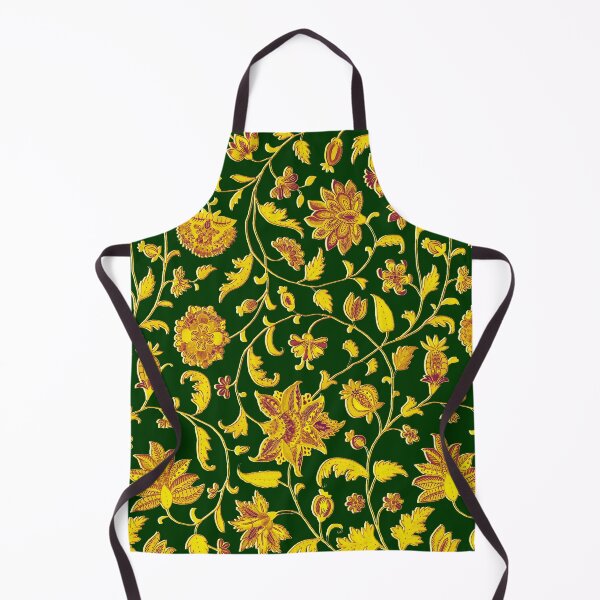 Item preview, GREEN GOLD YELLOW GREEN POMEGRANATES ,POMEGRANATE FLOWERS, LEAVES Oriental Floral Swirls designed and sold by BulganLumini.