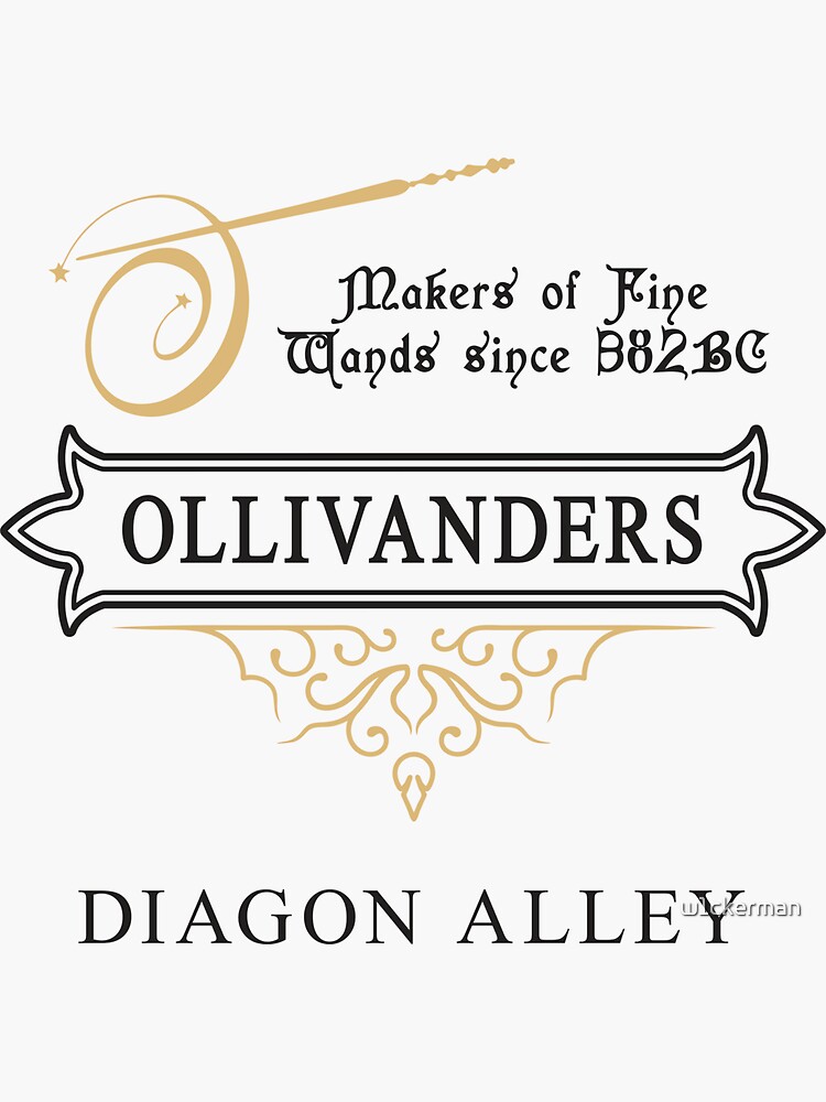 ollivanders-makers-of-fine-wands-sticker-for-sale-by-w1ckerman-redbubble for Free Printable Ollivanders Wand Box Label Ollivanders Makers of Fine Wands