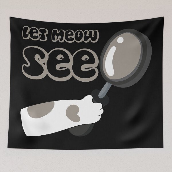 Item preview, Let Meow See Funny Detective Cat Drawing designed and sold by PandaSoul.