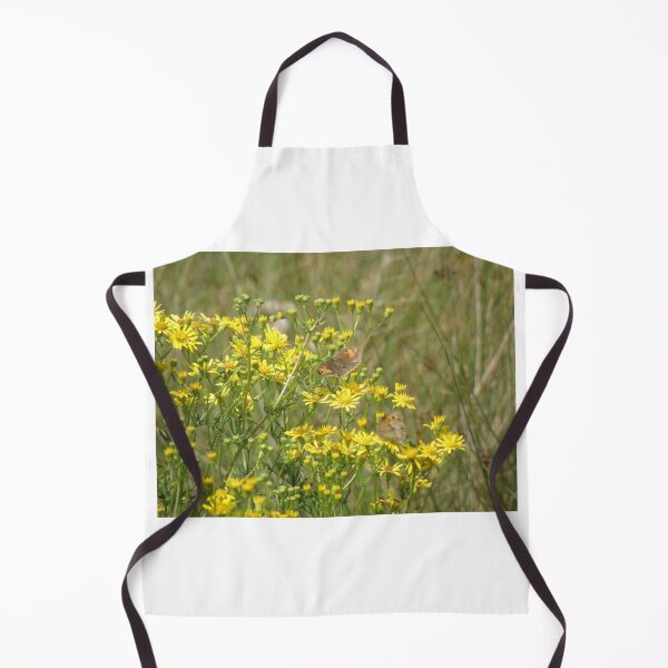 Item preview, Gatekeeper Butterflies in a Field of Yellow Ragwort Flowers Photograph designed and sold by naturegallery.