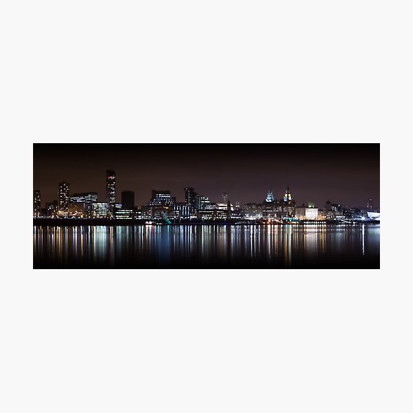 Item preview, Liverpool Skyline Panoramic At Night designed and sold by Paul Madden.